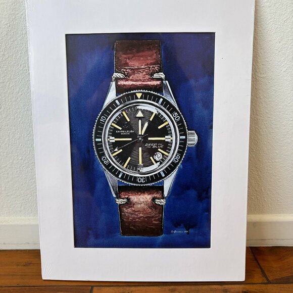Favre Leuba Geneve Deep Blue Watch Painting Poster - Picture 4 of 5